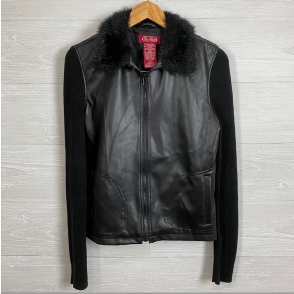 BeBop vintage faux fur collar black jacket - Picture 1 of 13
